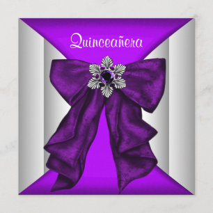 Invitation Pourpre blanc pourpre Quinceanera d'arc
