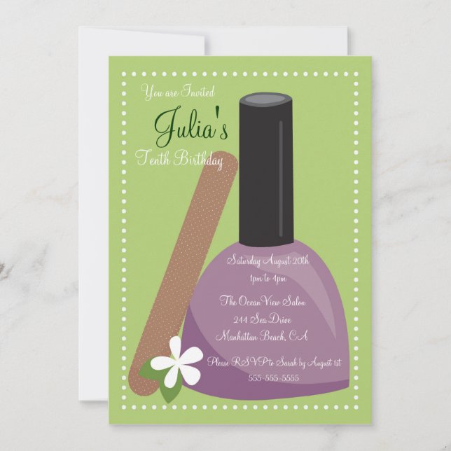 Invitation pourpre d'anniversaire de vernis à (Devant)