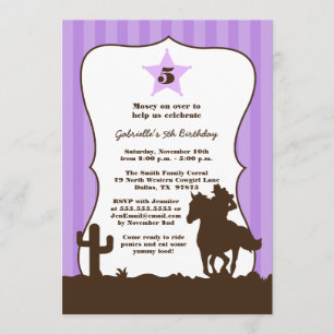 Invitation pourpre de fête d'anniversaire de
