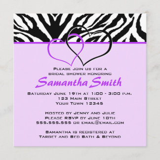 Invitation pourpre de partie de Fête de la mariée