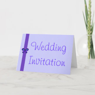 Invitation pourpre de soirée de ruban de papillon