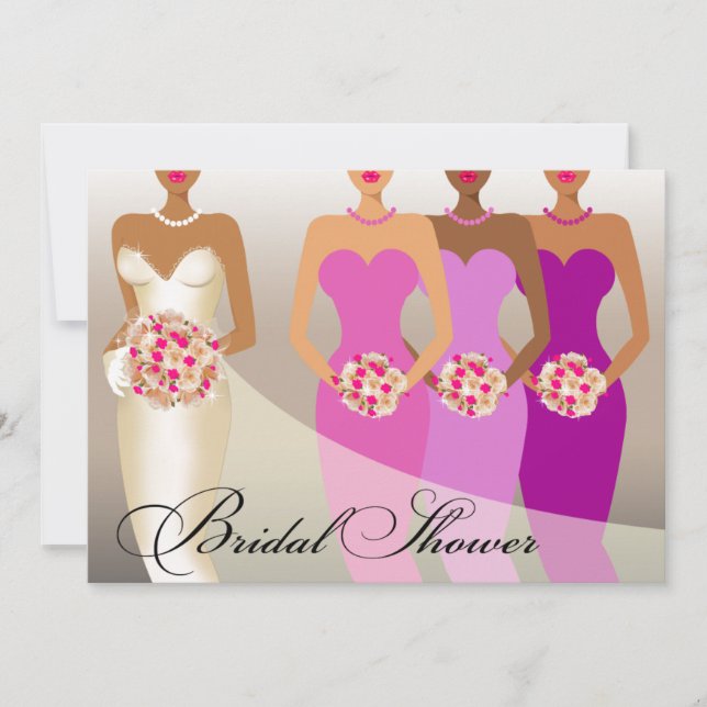 Invitation Pourpre ETHNIQUE de la Fête de la mariée | de (Devant)