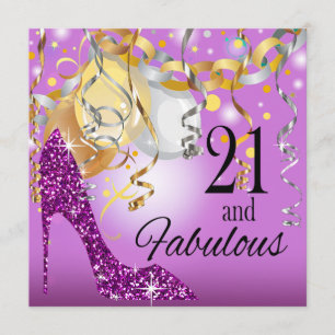 Invitation Pourpre lilas de l'anniversaire   de stylet de