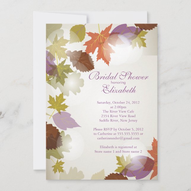 Invitation pourpre moderne de Fête de la mariée de (Devant)