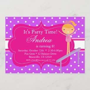 Invitation pourpre rose de fête d'anniversaire de