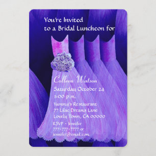 Invitation Pourpre royal V02H de déjeuner ou de brunch de