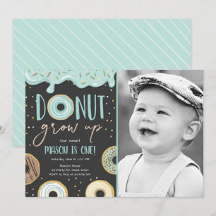 Invitation Poussée vers le haut Blue Pastel Boy Premier anniv