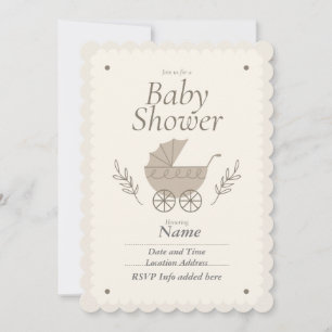Invitation Poussette bébé personnalisable
