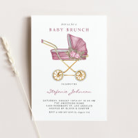 Poussette Vintage rose C'est une fille Brunch bébé