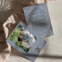Poussière Bleue Fleurie Élégante Code QR Photo Mar