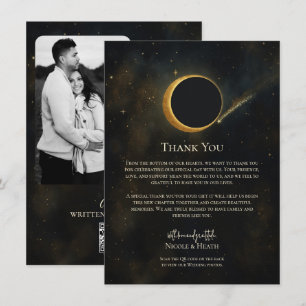 Invitation Poussière d'étoile dorée Éclipse céleste Merci