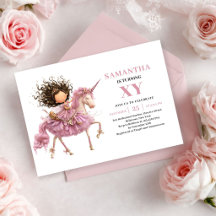 Invitation poussiéreuse rose pour les 2 ans de Dre