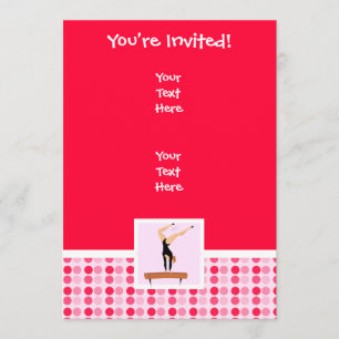 Invitation Poutre de balance de gymnastique mignonne
