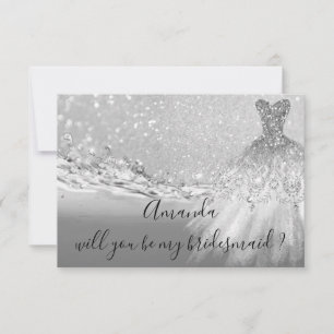 Invitation Pouvez-Vous Bridesmaid Grey Parties scintillant Oc