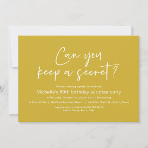 Invitation Pouvez-Vous Garder Un Secret, Surprise Anniversair
