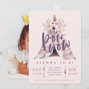 Invitation Pow wow teepee fête d'anniversaire photo invitatio