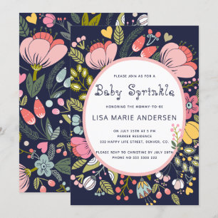 Invitation Prairie de fleurs sauvages multicolores saupoudrag