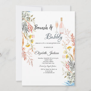 Invitation Prairie de Fleurs Sèches Brunch & Bubbly