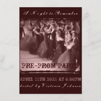 Invitation Pré-partie de danse d'école de l'invitation | de