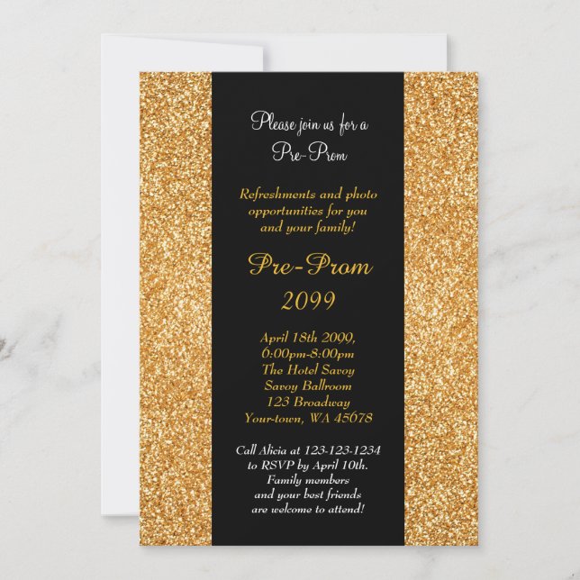 Invitation Pré-Prom, Pré-Prom, Quinceanera, Doux-seize, 2 (Devant)