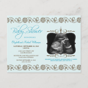 Invitation précieuse de baby shower de sonogramme