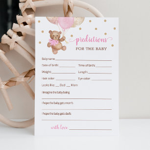 Invitation Prédictions de bébé pour l'ours en peluche de la B