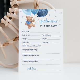 Invitation Prédictions de bébé pour l'ours en peluche de la B