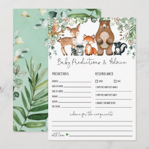 Invitation Prédictions et conseils Jeux de Baby shower des bo