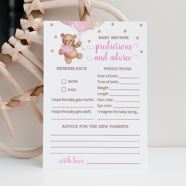 Invitation Prédictions et conseils pour bébé Baby shower Tedd (Créateur téléchargé)
