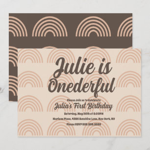 Invitation Premier anniversaire arc-en-ciel Onederful Dot Ear