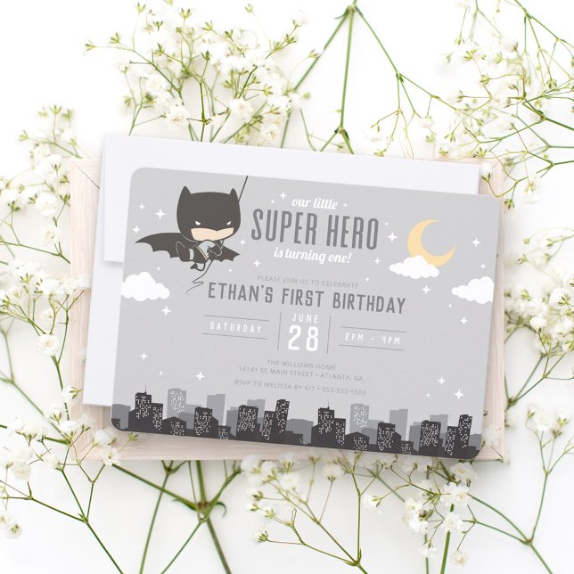 Invitation Premier anniversaire de Batman Super Hero (Créateur téléchargé)