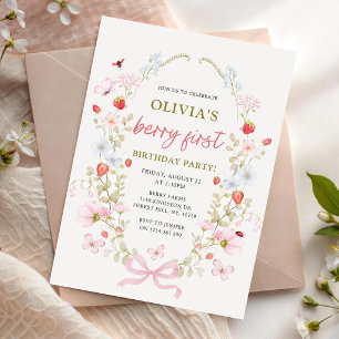 Invitation Premier anniversaire de Berry First Strawberry