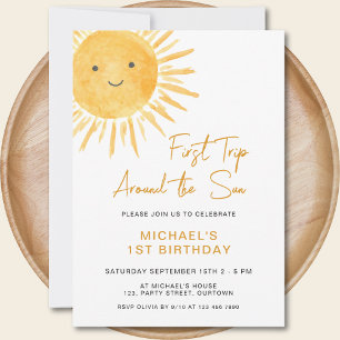 Invitation Premier Anniversaire de Garçon Boho Premier Tour A