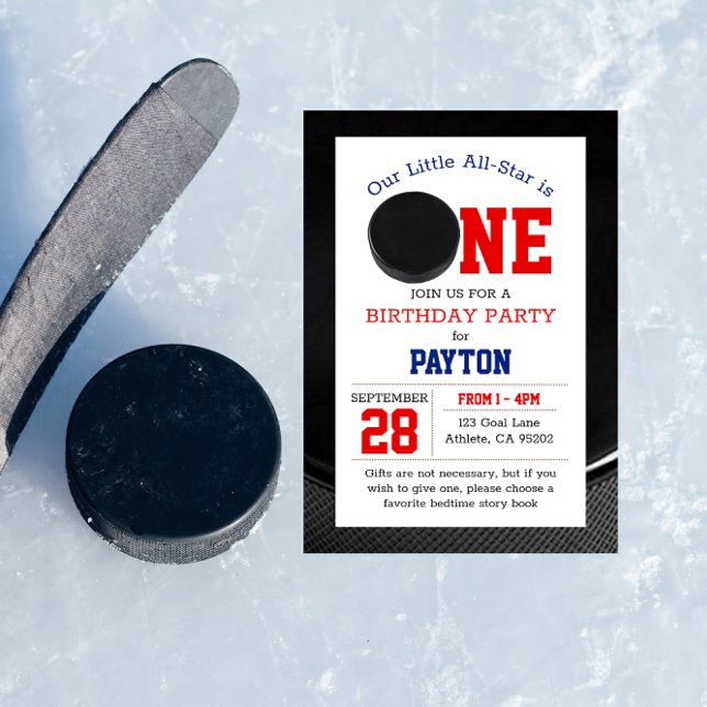 Invitation Premier anniversaire de hockey (Créateur téléchargé)
