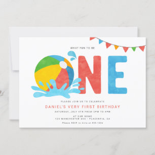 Invitation Premier anniversaire de la fête minimaliste modern