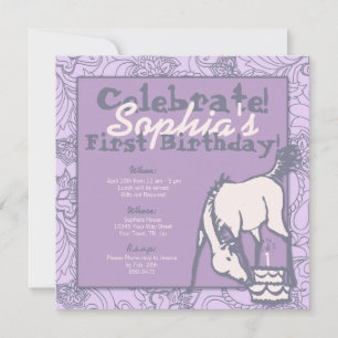 Invitation Premier anniversaire de la fille du Pony Lavender