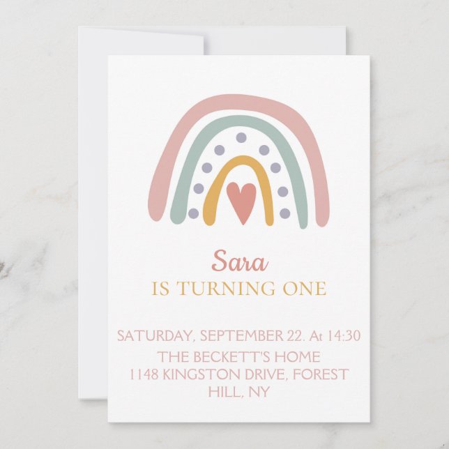 Invitation Premier anniversaire de la petite fille (Devant)
