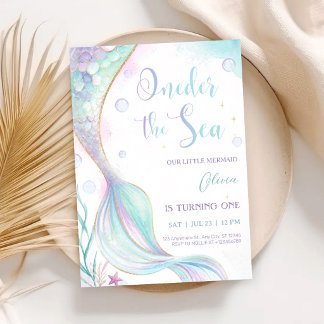 Invitation Premier anniversaire de la sirène sous la mer