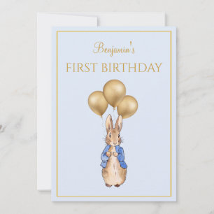 Invitation Premier anniversaire de lapin personnalisé