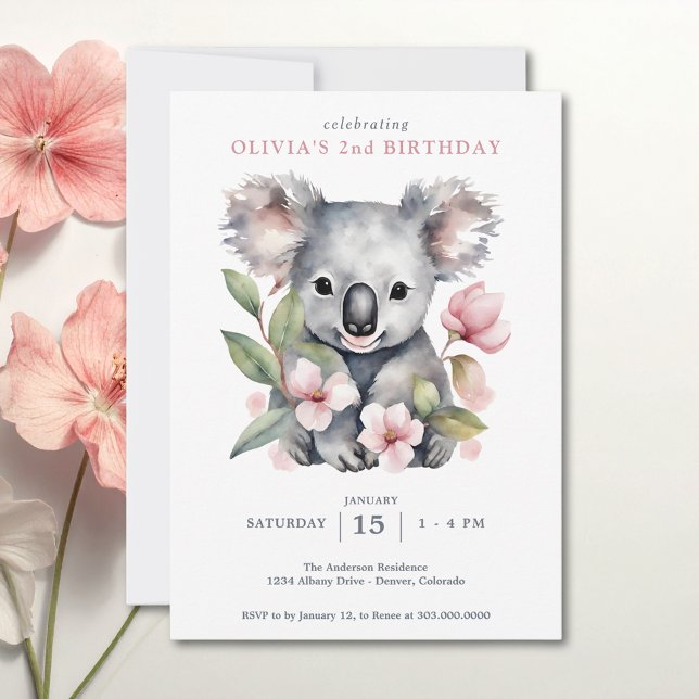 Invitation Premier Anniversaire de Nounours Koala  (Créateur téléchargé)