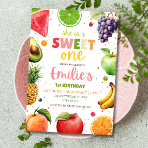 Invitation Premier Anniversaire de Sweet One Fruit Fête d'Été
