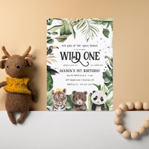 Invitation Premier Anniversaire de Wild One Couronne de roi