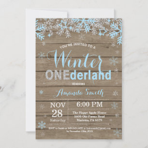 Invitation Premier anniversaire de Winter Onederland Blue Sil