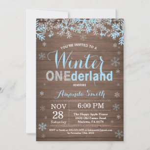 Invitation Premier anniversaire de Winter Onederland Blue Sil