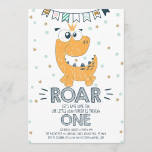 Invitation Premier Anniversaire Dinosaure ROAR
