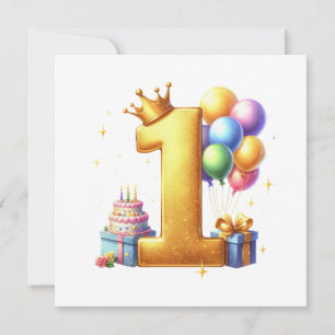 Invitation Premier anniversaire doré