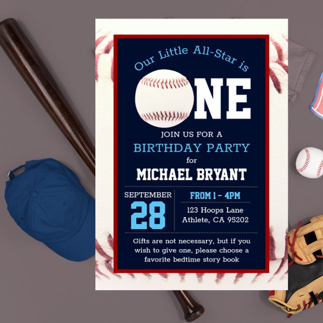 Invitation Premier anniversaire du baseball (Créateur téléchargé)