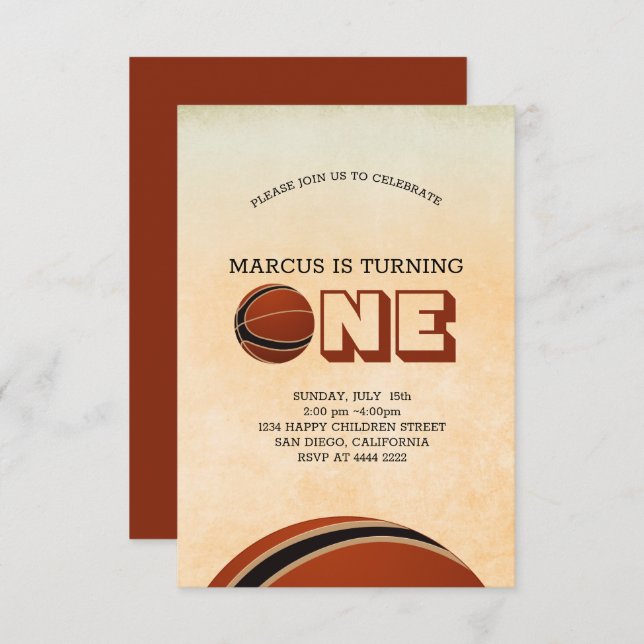 Invitation Premier anniversaire du basket-ball (Devant / Derrière)