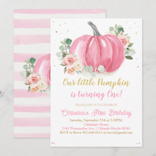 Invitation Premier anniversaire du citrouille
