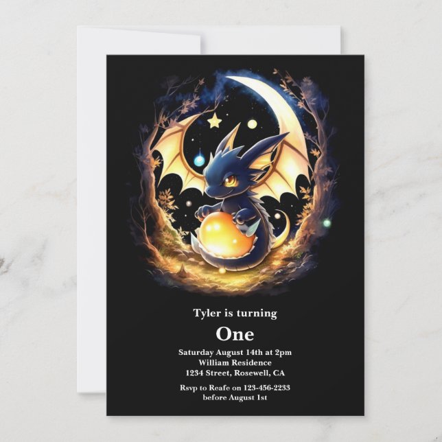 Invitation Premier anniversaire du dragon (Devant)